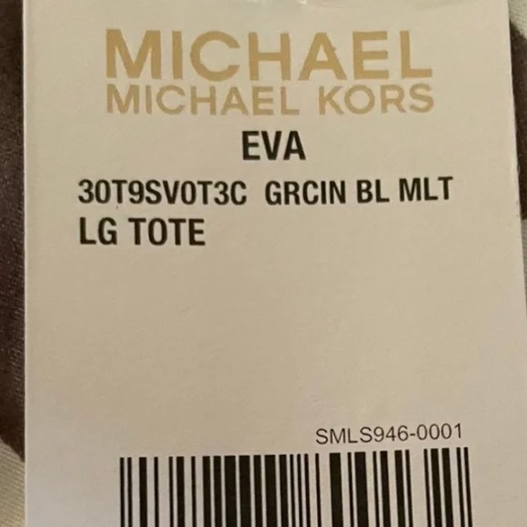 MICHAEL KORS EVA GRCIN BL MLT LG TOTE - Picture 5 of 11